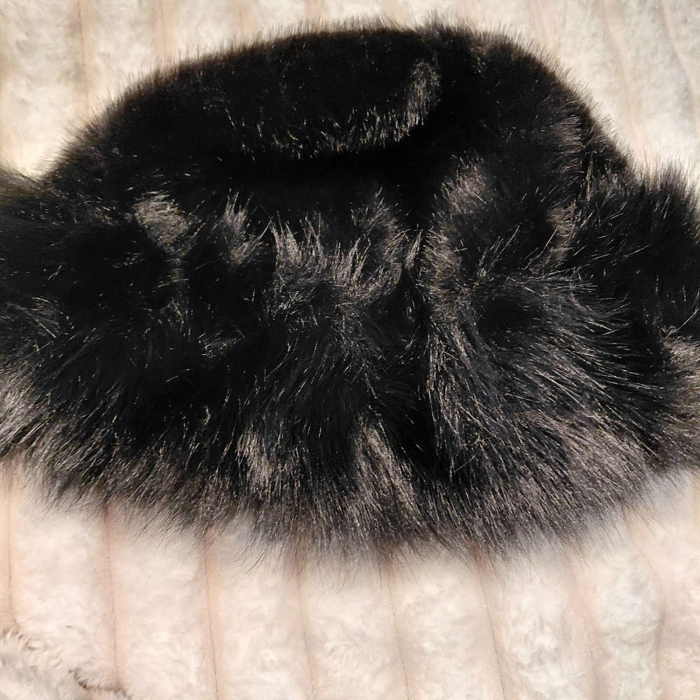 Black Faux Fur Hat